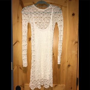 Long sleeve crochet dress